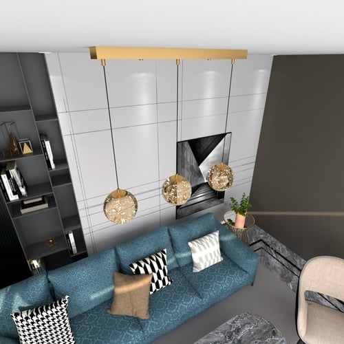 ثريا علاقية طولية بـ 3 كرات مضيئة