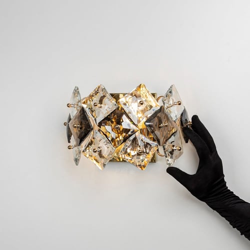 ابليك ستايل اوروبي ذهبي كريستال مربعات