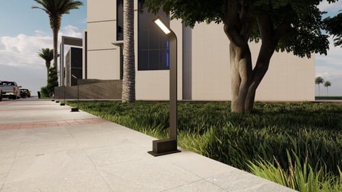 عمود انارة حدائق ليد مستطيل نحيف