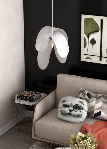 معلقة حديد مودرن شرائح بيضاء