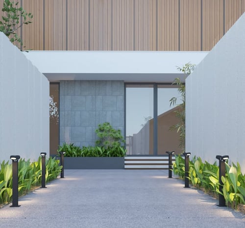 عمود انارة حدائق مع لمبتين مدمجة متحركة