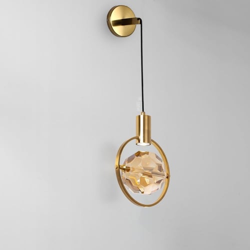 إنارة جدار معلقة ذهبي كريستال