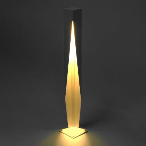 عمود اضاءة حدائق أسود مربع بزاوية مفتوحة