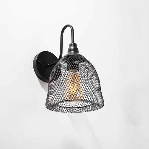 اضاءة حائط كلاسيك أسود مع شبك