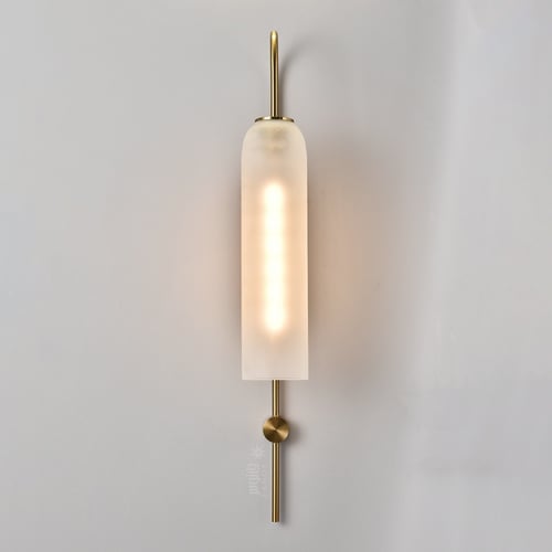 لمبة جدارية بقاعدة ذهبية زجاج مثلج