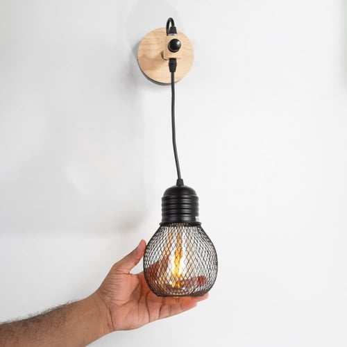 انارة جدارية كلاسيك داخلي خشبي بشبك معلق