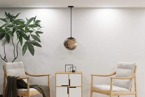 إنارة ليد معلقة مودرن زجاج رمادي