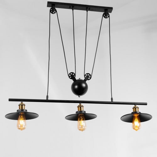 ثريا علاقي أسود كلاسيك 3 لمبات