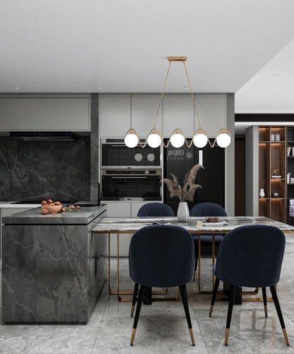 ثريا طولية حلزونية مودرن بـ 5 لمبات