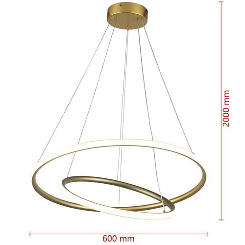 ثريا دائرتين معلقة إضاءة صفراء