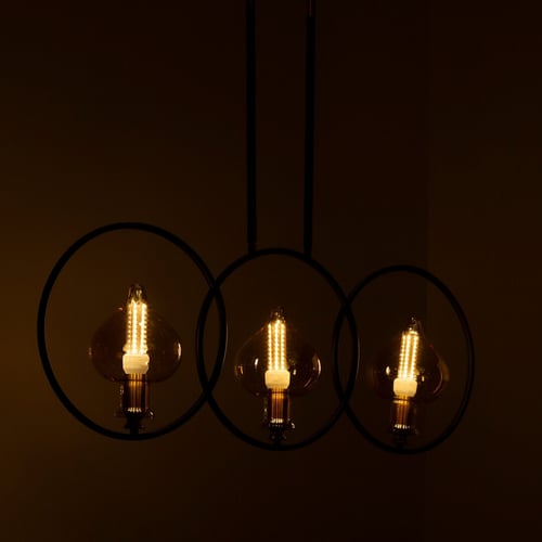 ثريا علاقي مودرن 3 دوائر بزجاج عسلي