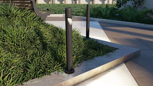 عمود إنارة الحدائق باللون الأسود