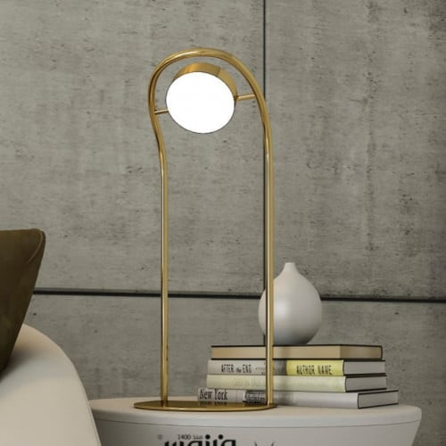 ابجورة راقية ذهبي مودرن منحنية بـإضاءة LED