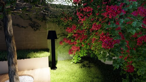 كشاف حديقة ليد اسود على شكل قبعة