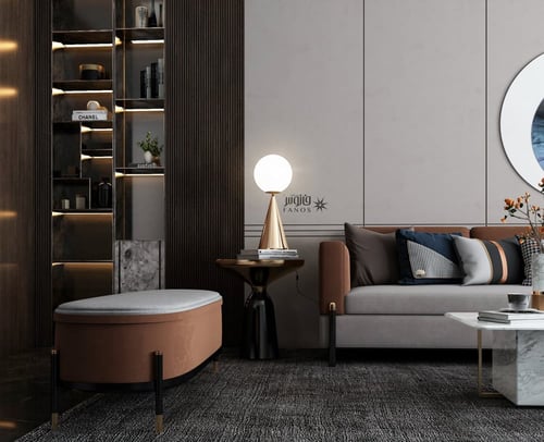 ابجورة كرة مضيئة وقاعدة مخروطية ذهبية