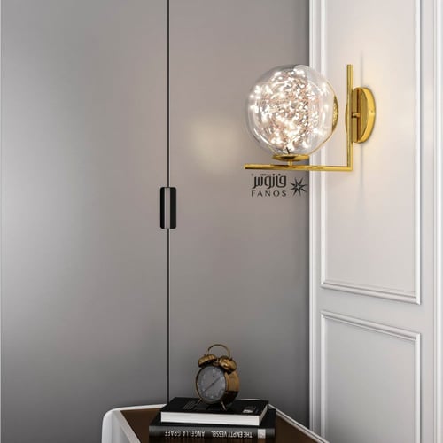 ابليك جداري ذهبي مودرن بنقاط LED مضيئة