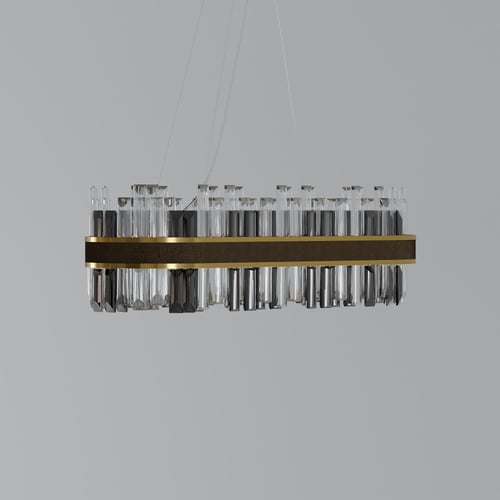 ثريا كرستال مع حزام بني شكل بيضاوي