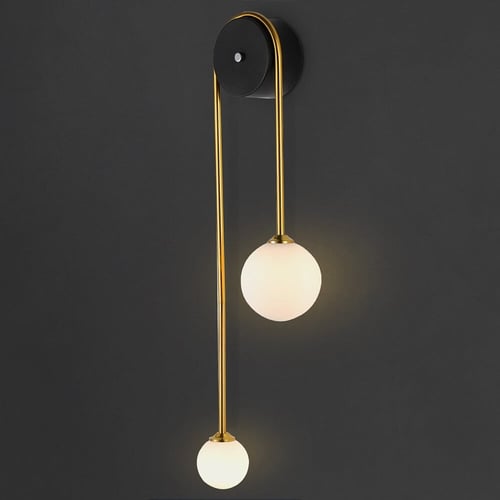 ابليك مودرن دائرتين ذهبي مع زجاج مشتت