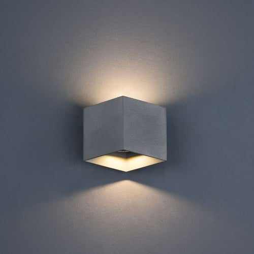 إضاءة حائط خارجية شكل معين باتجاهين رمادي
