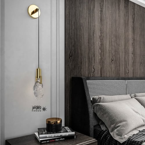 إضاءة جدارية كريستال حجر شفاف