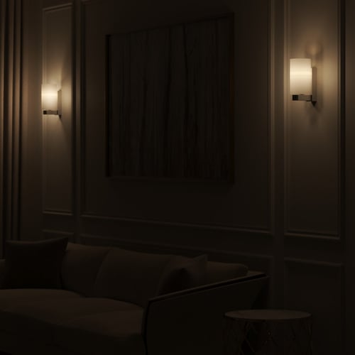 إنارة جدارية زجاج ابيض مثلج