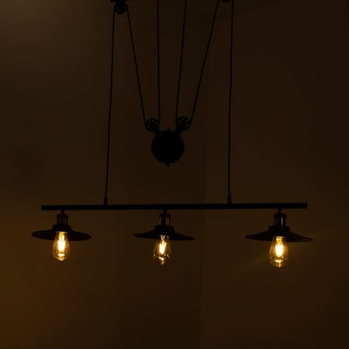 ثريا علاقي أسود كلاسيك 3 لمبات