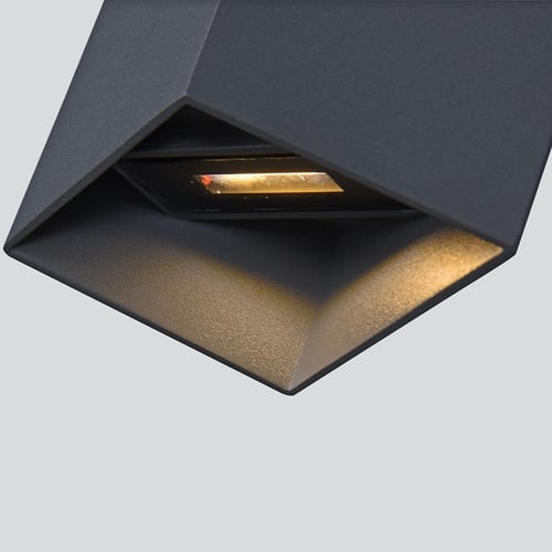 إضاءة حائط خارجية شكل معين باتجاهين رمادي