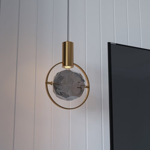 إنارة جدار معلقة ذهبي كريستال