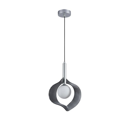 مصباح معلق كرة بإطار فضي زجاج