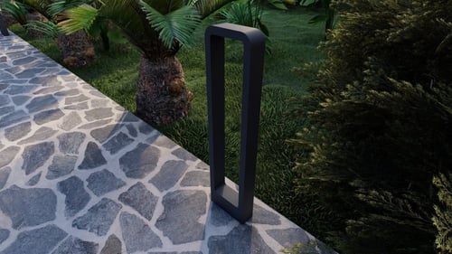 عمود إنارة حدائق مستطيل رمادي بتجاهين