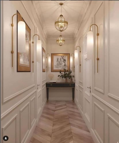 لمبة جدارية بقاعدة ذهبية زجاج مثلج