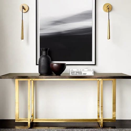 ابليك مودرن ذهبي رفيع مع كريستال راقي