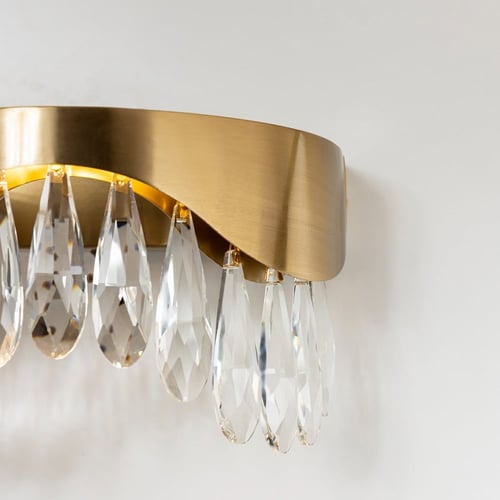 إضاءة جدارية كريستال ذهبية أوروبي