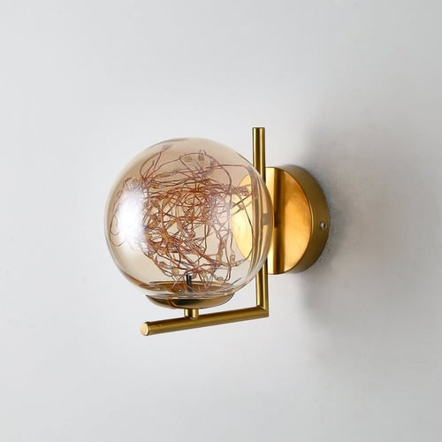 ابليك جداري ذهبي مودرن بنقاط LED مضيئة