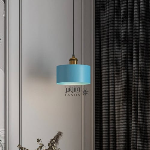 علاقي أزرق دائري كوع ذهبي