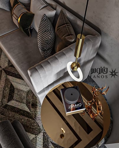 ثريا مفرد علاقي ذهبية مودرن شكل دائرة