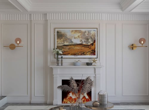 ابليك مودرن ذهبي مع زجاج عسلي شفاف