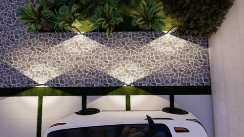 عمود إنارة حدائق مستطيل رمادي بتجاهين