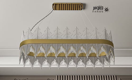ثريا علاقي بيضاوية بأنابيب كرستال مضيئة