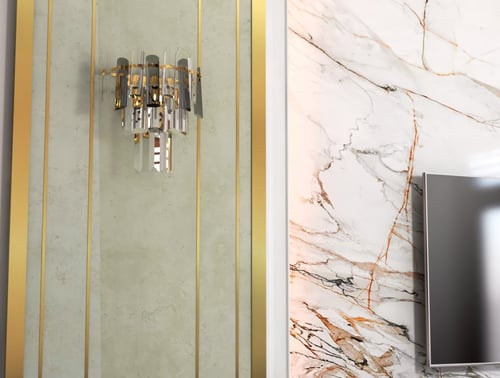 ابليك جداري كريستال ذهبي استايل اوروبي