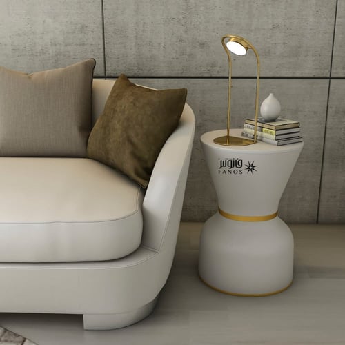 ابجورة راقية ذهبي مودرن منحنية بـإضاءة LED