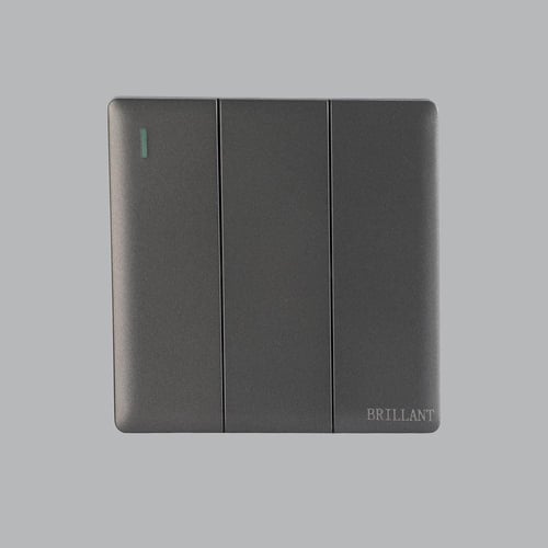 مفتاح كهرب ثلاثي رمادي لايت برلنت