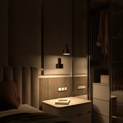 إنارة معلقة دائرية ذهبي