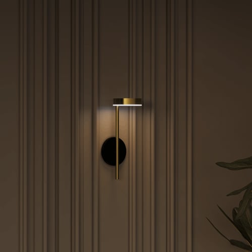 ابجورة حائط دائرية مع عمود لون ذهبي