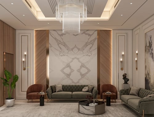 ابليك مودرن ذهبي راقي بإضاءة مزدوجة