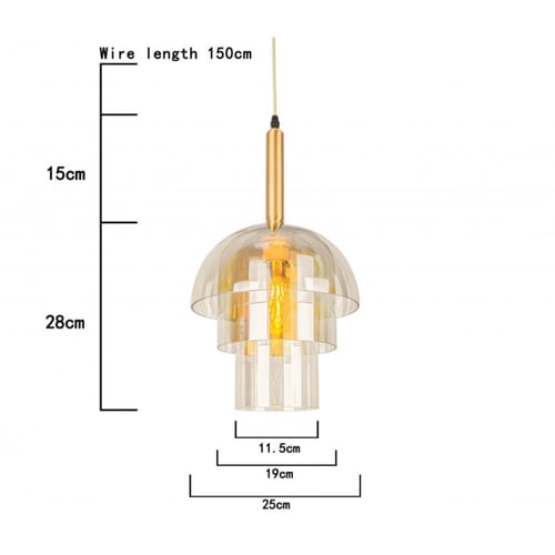 ثريا مودرن زجاج ذهبي 3 طبقات