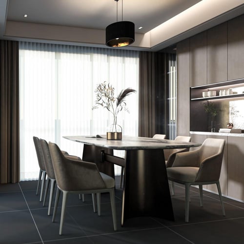 ثريا علاقي مودرن دائري اسود