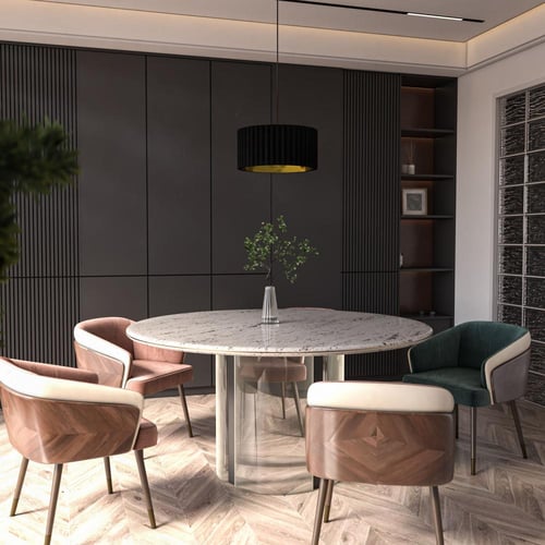 إنارة معلقة اسود دائري