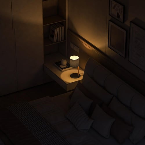 ابجورة طاولة قماش مع عمود خشبي