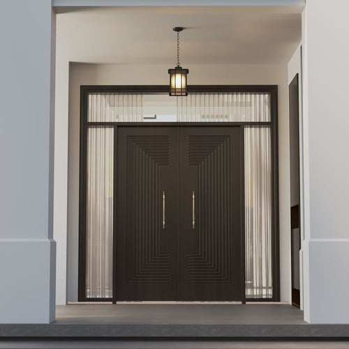 فانوس مربع باللون العسلي